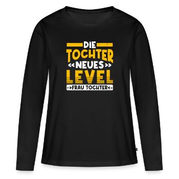 Neues Level Frau Tochter Jugendweihe - Frauen Premium Bio Langarmshirt - Schwarz - Vorne - Julia (174cm)