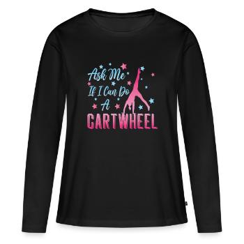 Radschlag Repeat Gymnastik - Frauen Premium Bio Langarmshirt - Schwarz - Vorne - Julia (174cm)