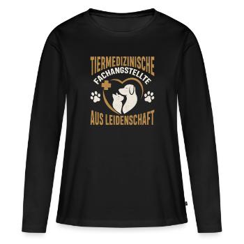Tierarzthelferin aus Leidenschaft TFA Veterinär - Frauen Premium Bio Langarmshirt - Schwarz - Vorne - Julia (174cm)