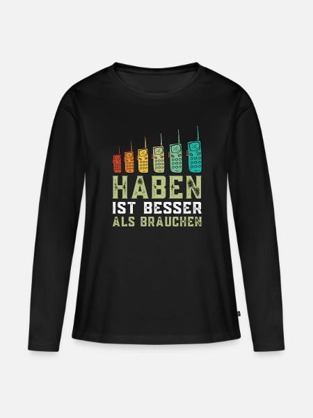 Amateurfunken Hobby Funker Funkgerät - Frauen Premium Bio Langarmshirt - Schwarz
