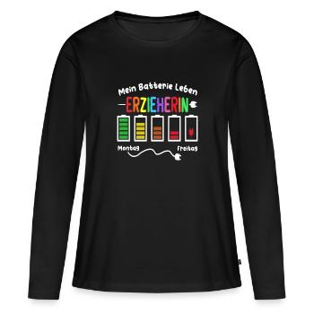 Erzieherin Kita Kindergärtnerin Kiga - Frauen Premium Bio Langarmshirt - Schwarz - Vorne - Julia (174cm)