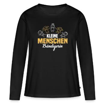 Erzieherin kleine Menschen Bändigerin Kita - Frauen Premium Bio Langarmshirt - Schwarz - Vorne - Julia (174cm)
