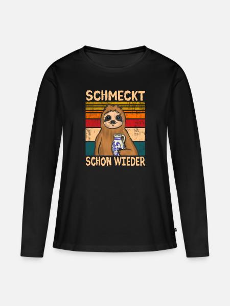 Hessen Frankfurt Apfelwein - Frauen Premium Bio Langarmshirt - Schwarz