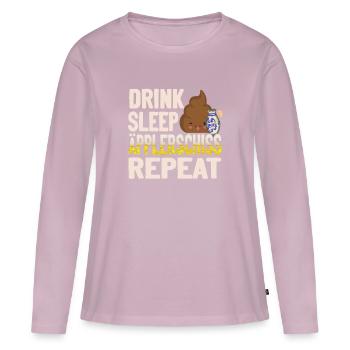 Hessen Frankfurt Apple Wine - T-shirt manches longues Premium bio Femme - rose poudré - Devant - Julia (174cm)