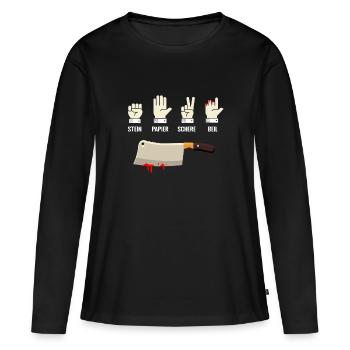 Boucher Boucher Boucherie Boucherie Fleischer - T-shirt manches longues Premium bio Femme - noir - Devant - Julia (174cm)