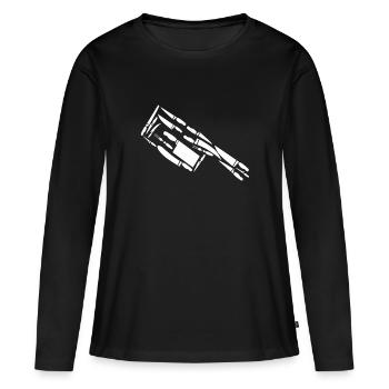 Butcher Heart Butcher Butcher Butcher’s Shop Fleischer - T-shirt manches longues Premium bio Femme - noir - Devant - Julia (174cm)