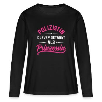 Polizistin Polizeibeamtin Lustiger Spruch Polizei - Frauen Premium Bio Langarmshirt - Schwarz - Vorne - Julia (174cm)
