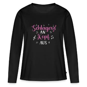 Schlager Schlagermusik Schlagerparty - Frauen Premium Bio Langarmshirt - Schwarz - Vorne - Julia (174cm)