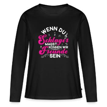 Schlager Schlagermusik Schlagerparty - Frauen Premium Bio Langarmshirt - Schwarz - Vorne - Julia (174cm)