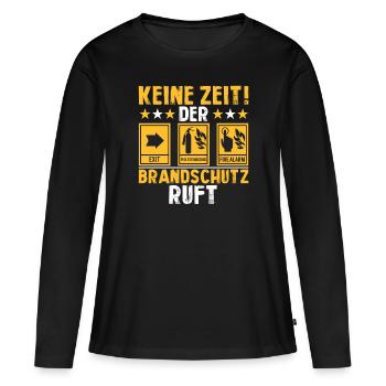Der Brandschutz ruft Brandschutzbeauftragter - Frauen Premium Bio Langarmshirt - Schwarz - Vorne - Julia (174cm)