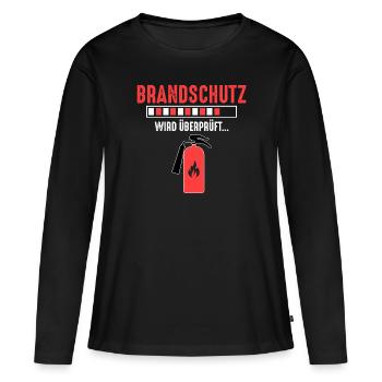 Brandschutz überprüft Brandschutzbeauftragter - Frauen Premium Bio Langarmshirt - Schwarz - Vorne - Julia (174cm)
