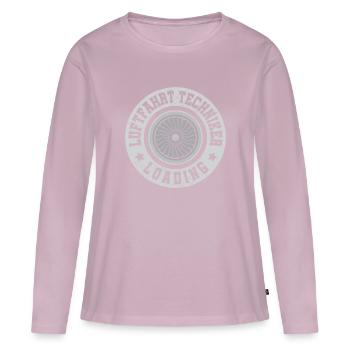 Technicien aéronautique - T-shirt manches longues Premium bio Femme - rose poudré - Devant - Julia (174cm)