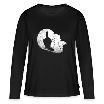 Squirrel Shadow - Frauen Premium Bio Langarmshirt - Schwarz - Vorne - Julia (174cm)