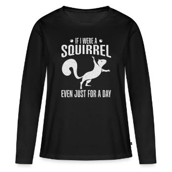 Squirrel Shadow - Frauen Premium Bio Langarmshirt - Schwarz - Vorne - Julia (174cm)