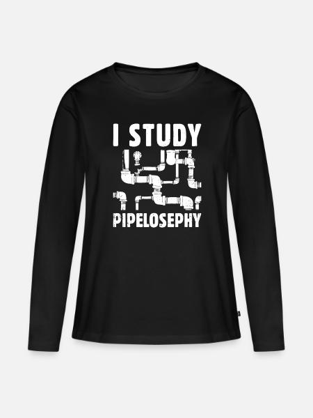Funny plumber - Women's Premium Organic Long Sleeve Shirt - black
