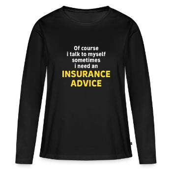Courtier d’assurance Commis aux assurances - T-shirt manches longues Premium bio Femme - noir - Devant - Julia (174cm)
