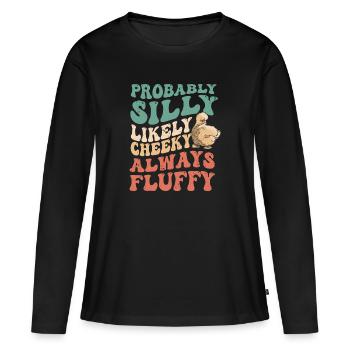 Silkie chicken - Frauen Premium Bio Langarmshirt - Schwarz - Vorne - Julia (174cm)