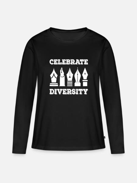 Fountain pen - Frauen Premium Bio Langarmshirt - Schwarz
