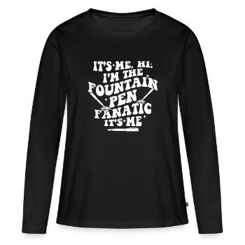 Stylo - T-shirt manches longues Premium bio Femme - noir - Devant - Julia (174cm)