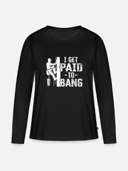 Stahlarbeiter Bauarbeiter - Frauen Premium Bio Langarmshirt - Schwarz