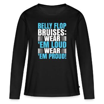 Flop du ventre - T-shirt manches longues Premium bio Femme - noir - Devant - Julia (174cm)
