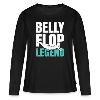Flop du ventre - T-shirt manches longues Premium bio Femme - noir - Devant - Julia (174cm)