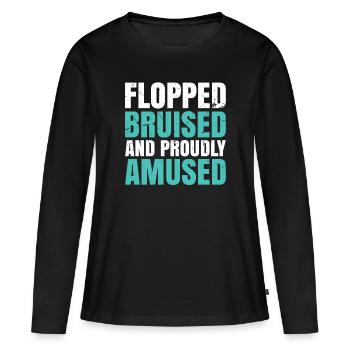 Flop du ventre - T-shirt manches longues Premium bio Femme - noir - Devant - Julia (174cm)