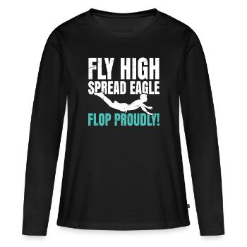Flop du ventre - T-shirt manches longues Premium bio Femme - noir - Devant - Julia (174cm)