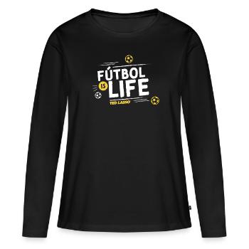 Ted Lasso Fútbol Is Life - T-shirt manches longues Premium bio Femme - noir - Devant - Julia (174cm)