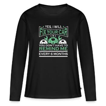 Mécanicien automobile Mécanicien automobile - T-shirt manches longues Premium bio Femme - noir - Devant - Julia (174cm)