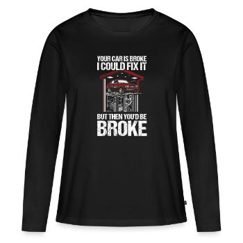 Mécanicien automobile Mécanicien automobile - T-shirt manches longues Premium bio Femme - noir - Devant - Julia (174cm)