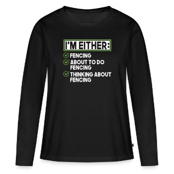Fechten Fechter - Frauen Premium Bio Langarmshirt - Schwarz - Vorne - Julia (174cm)