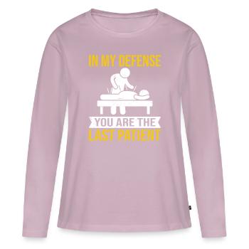 Acupuncteur Acupuncture - T-shirt manches longues Premium bio Femme - rose poudré - Devant - Julia (174cm)