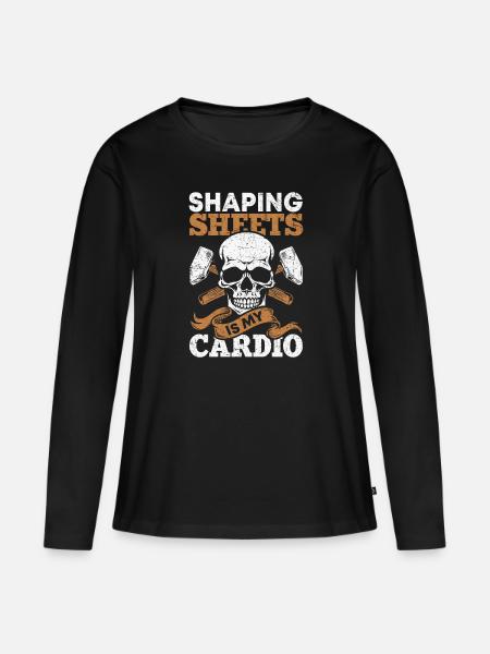 sheet metal worker - Frauen Premium Bio Langarmshirt - Schwarz