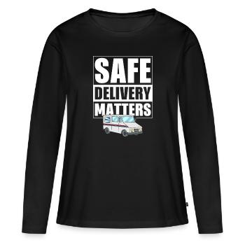 Fournisseur de services postaux ruraux - T-shirt manches longues Premium bio Femme - noir - Devant - Julia (174cm)