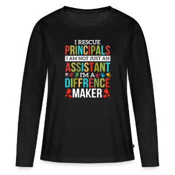 Directeur adjoint - T-shirt manches longues Premium bio Femme - noir - Devant - Julia (174cm)