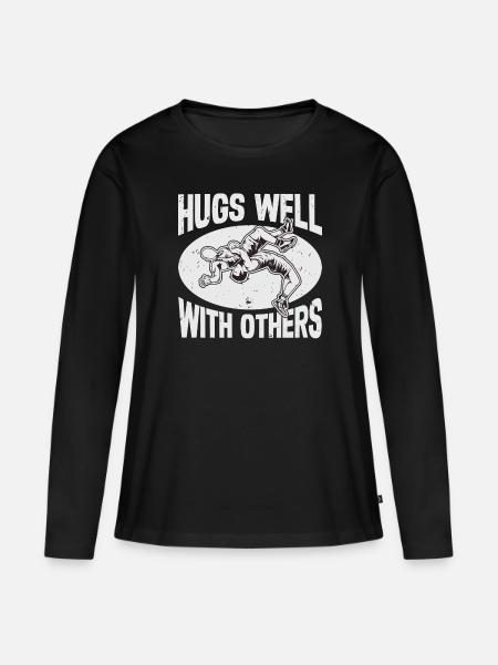 Wrestler Wrestle Wrestling - Frauen Premium Bio Langarmshirt - Schwarz