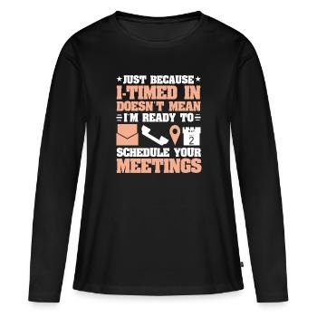 Admin Assistant - Women's Premium Organic Long Sleeve Shirt - black - Front - Julia (174cm)