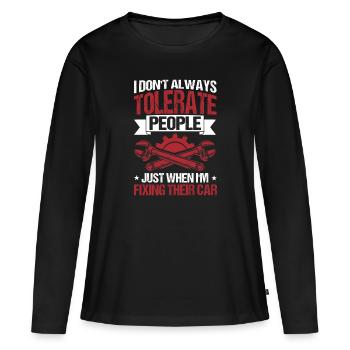 Car Mechanic - Frauen Premium Bio Langarmshirt - Schwarz - Vorne - Julia (174cm)