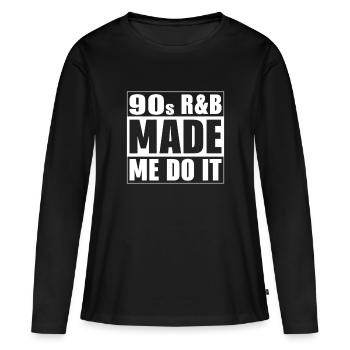 R et B des années 90 R&B des années 90 - T-shirt manches longues Premium bio Femme - noir - Devant - Julia (174cm)