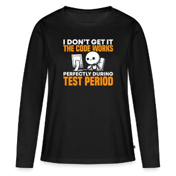 Programmeur informatique Programmation informatique - T-shirt manches longues Premium bio Femme - noir - Devant - Julia (174cm)