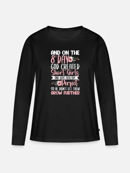 Short Girls - Frauen Premium Bio Langarmshirt - Schwarz