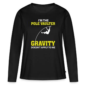 Saut à la perche sauteur de saut - T-shirt manches longues Premium bio Femme - noir - Devant - Julia (174cm)