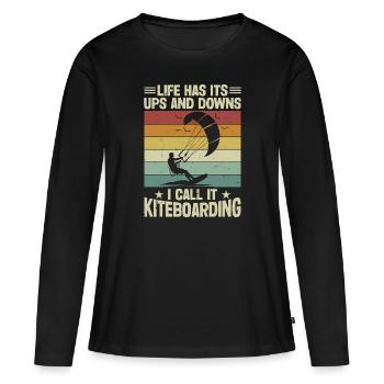 Kiteboarding Kitesurf - Women's Premium Organic Long Sleeve Shirt - black - Front - Julia (174cm)