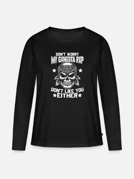 Gangsta Rap - Frauen Premium Bio Langarmshirt - Schwarz