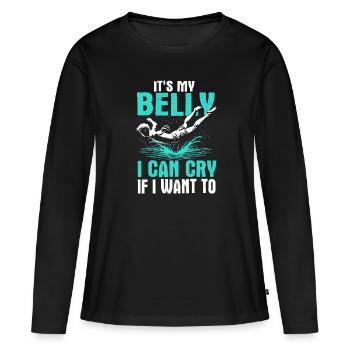 Bellyflop Belly Flop - Women's Premium Organic Long Sleeve Shirt - black - Front - Julia (174cm)