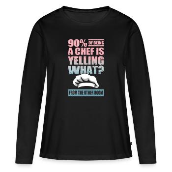 Chef - Women's Premium Organic Long Sleeve Shirt - black - Front - Julia (174cm)