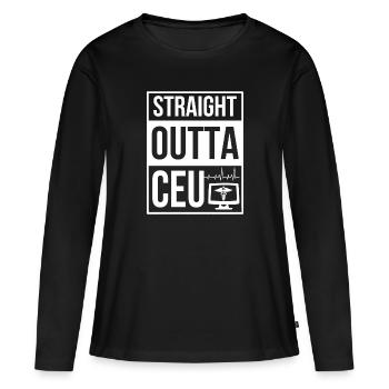 Codeur médical - T-shirt manches longues Premium bio Femme - noir - Devant - Julia (174cm)