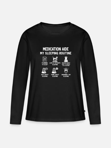 Medication Aide Med Aide - Frauen Premium Bio Langarmshirt - Schwarz