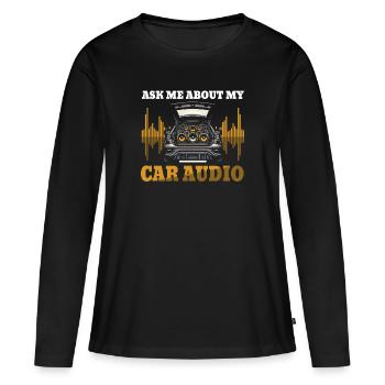 Audio de voiture - T-shirt manches longues Premium bio Femme - noir - Devant - Julia (174cm)